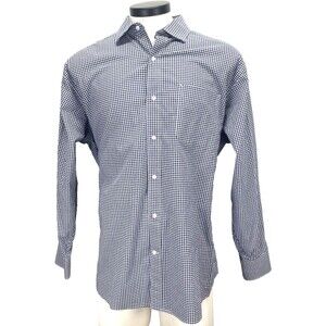 Tommy Hilfiger Dress Shirt Men's 17 34/35 Gingham Stretch Reg Fit Wrinkle Resist